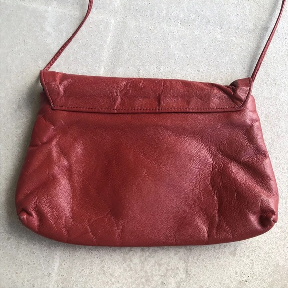 Red Snakeskin Purse Clutch Leather Reptile Bag Cross Body Vintage 70s 80s - Picture 8 of 10